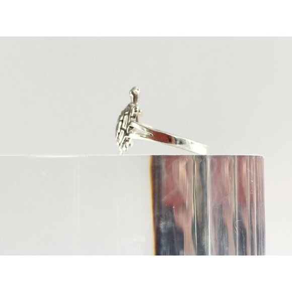 Vintage Hand Carved Turtle Figural Shaped Sterling Silver Ring - sz 6.25 & 8 - Picture 5 of 10